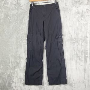 Aeropostale Low Rise Cargo Pant Black Y2K Relaxed Fit Wide Leg Grunge Size XS